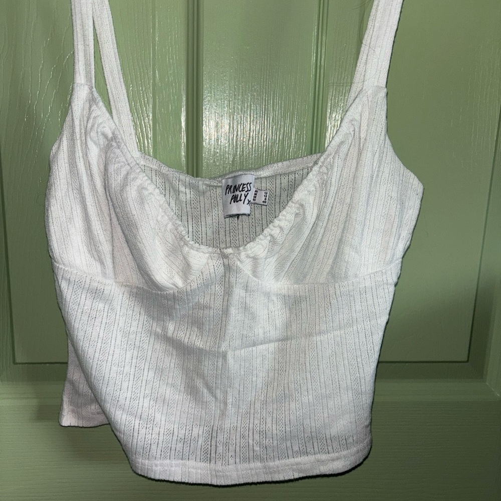 Princess Polly White Ribbed Top